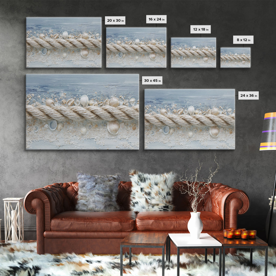 Seashell Collection Painted Like Natural Specimens Canvas Print, Beach Art, Statement Artwork, Coastal Decor, Shore, BEA-3x2-80