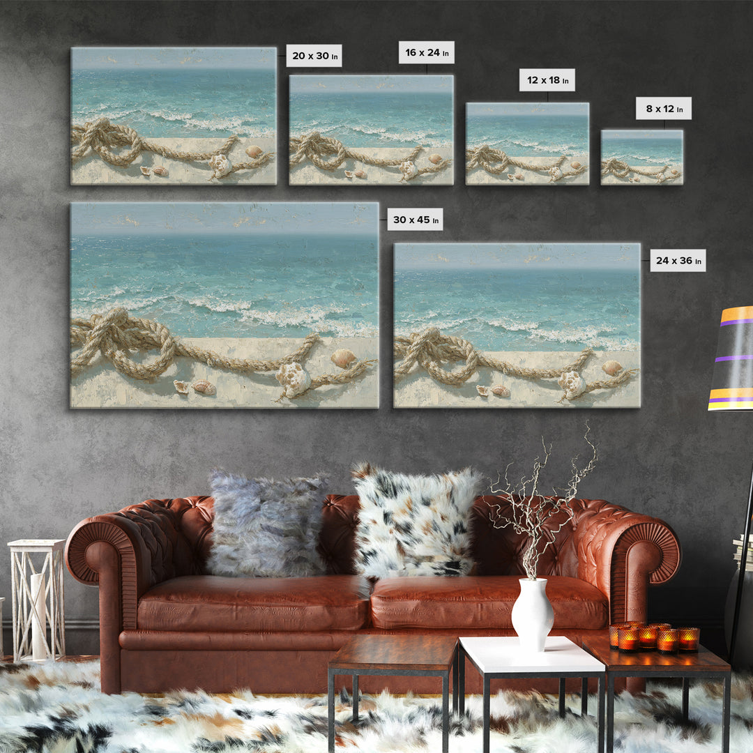 Mediterranean Cove with Clear Water Framed Canvas Print, Beach Art, Art Print, Coastal Decor, Fine Art, Shore, BEA-3x2-96