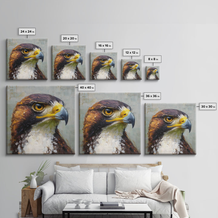 Eagle Portrait with Dramatic Mountain Wind Framed Canvas Print, Bird Art, Digital Prints, Living Room Decor, Fine Art, Flight, BIR-1x1-12