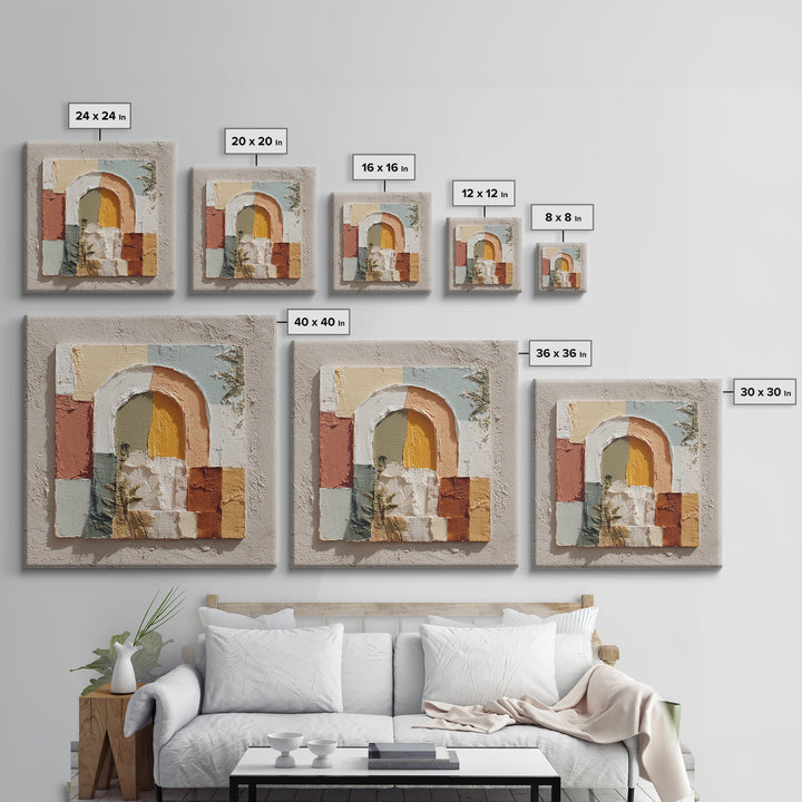 Neutral Rainbow Arches Canvas Print, Boho Art, Artwork, Living Room Decor, Fine Art, Bohemian, Boho Decor, Living Room Wall Art, BOH-1x1-3