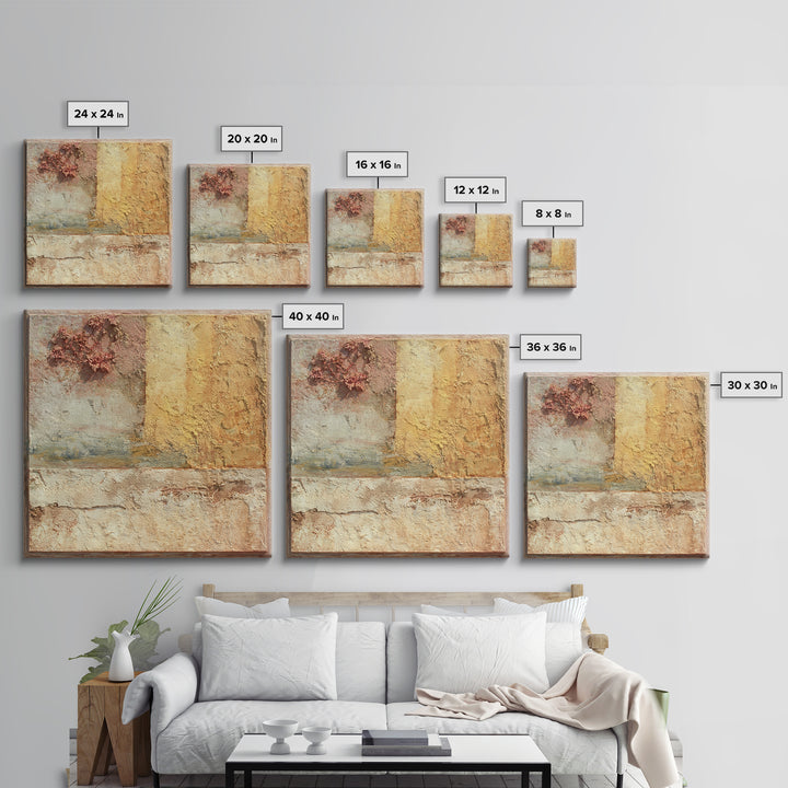 Earth Tone Mountain and River Abstraction Canvas Print, Boho Art, Modern Decor, Living Room Decor, Fine Art, Bohemian, BOH-1x1-59