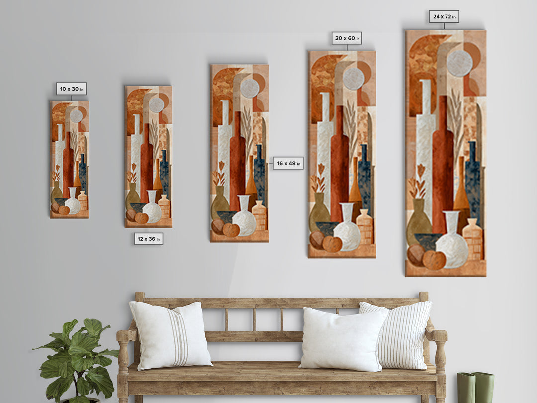Organic Shape Collage Canvas Print, Boho Art, Printable Wall Art, Living Room Decor, Abstract Art, Bohemian, Abstract Wall Art, BOH-1x3-12