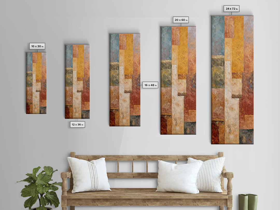 Desert Sun with Cactus and Warm Clay Canvas Print, Boho Art, Art Print, Living Room Decor, Oil Painting, Bohemian, BOH-1x3-13