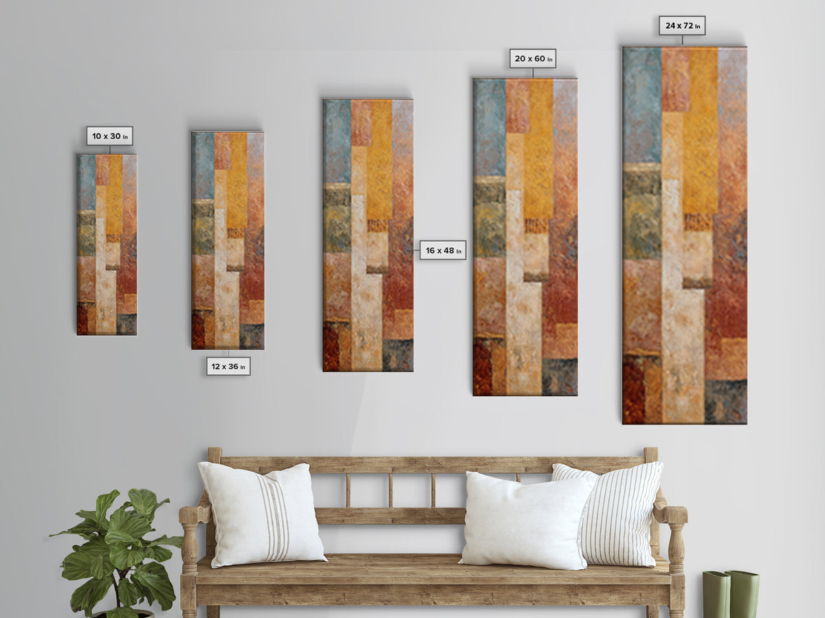 Desert Sun with Cactus and Warm Clay Canvas Print, Boho Art, Art Print, Living Room Decor, Oil Painting, Bohemian, BOH-1x3-13