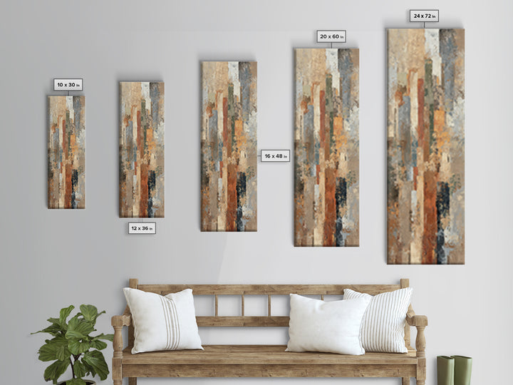 Warm Neutral Cactus Garden Illustration Canvas Print, Boho Art, Wall Print, Living Room Decor, Watercolor Art, Bohemian, BOH-1x3-6