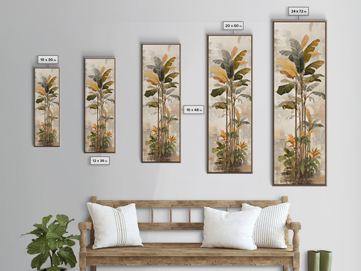 Terracotta Palm Leaves Canvas Print, Boho Art, Art Deco, Living Room Decor, Fine Art, Bohemian, Modern Wall Art, Boho Decor, BOH-1x3-65