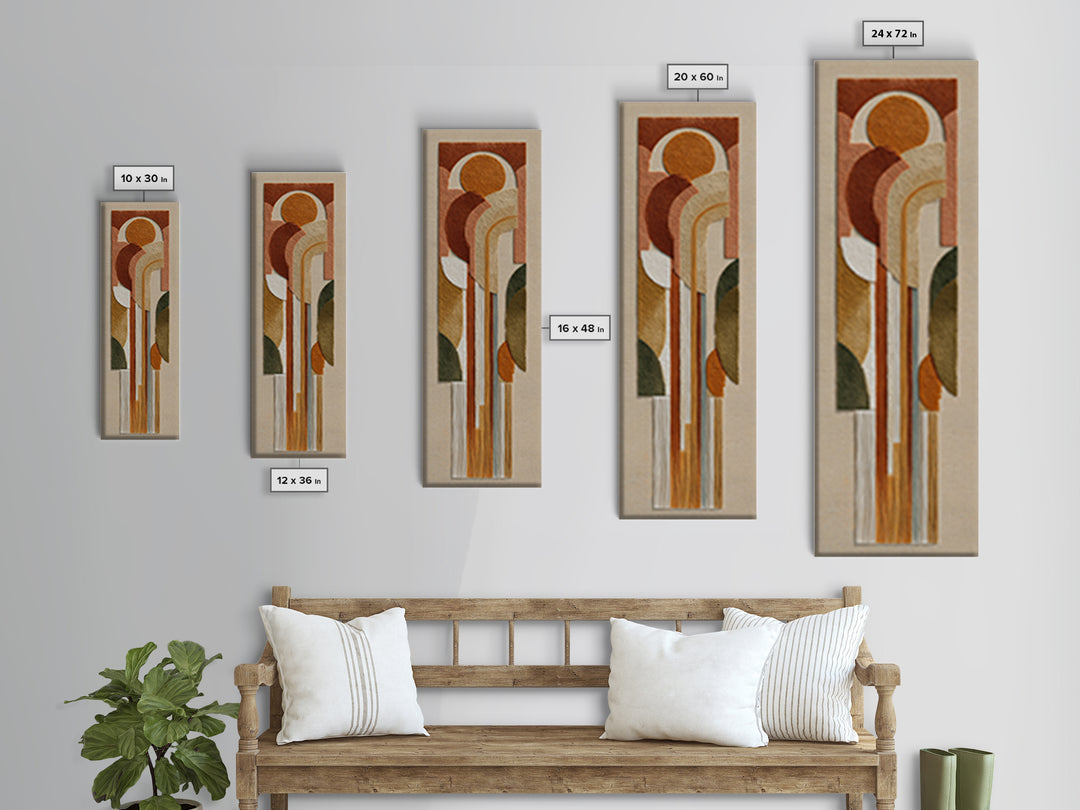 Macrame Geometric Fringe Pattern Framed Canvas Print, Boho Art, Prints, Living Room Decor, Fine Art, Bohemian, Abstract Art, BOH-1x3-91