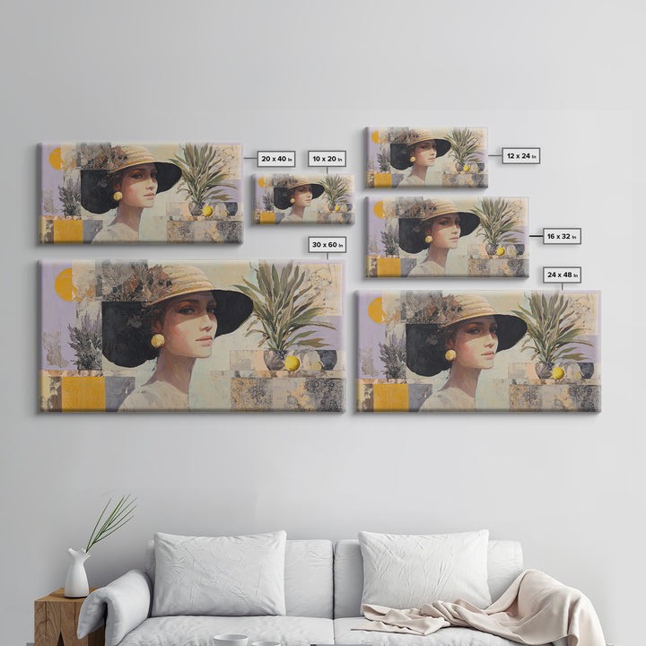 Desert Woman Portrait Framed Canvas Print, Boho Art, Boho Wall Art, Living Room Decor, Fine Art, Bohemian, Statement Artwork, BOH-2x1-11