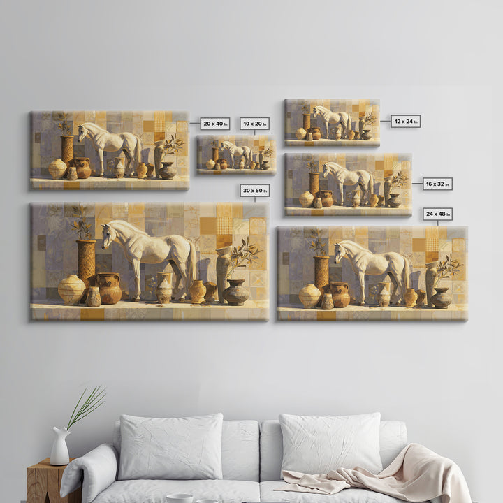 Wild Horse in Dusty Golden Light Canvas Print, Boho Art, Art Print, Living Room Decor, Fine Art, Bohemian, Digital Print, BOH-2x1-52