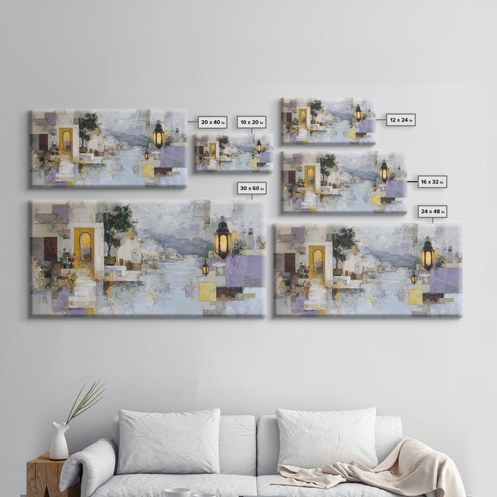 Earth Tone Mountain and River Abstraction Framed Canvas Print, Boho Art, Printable Art, Living Room Decor, Fine Art, Bohemian, BOH-2x1-55