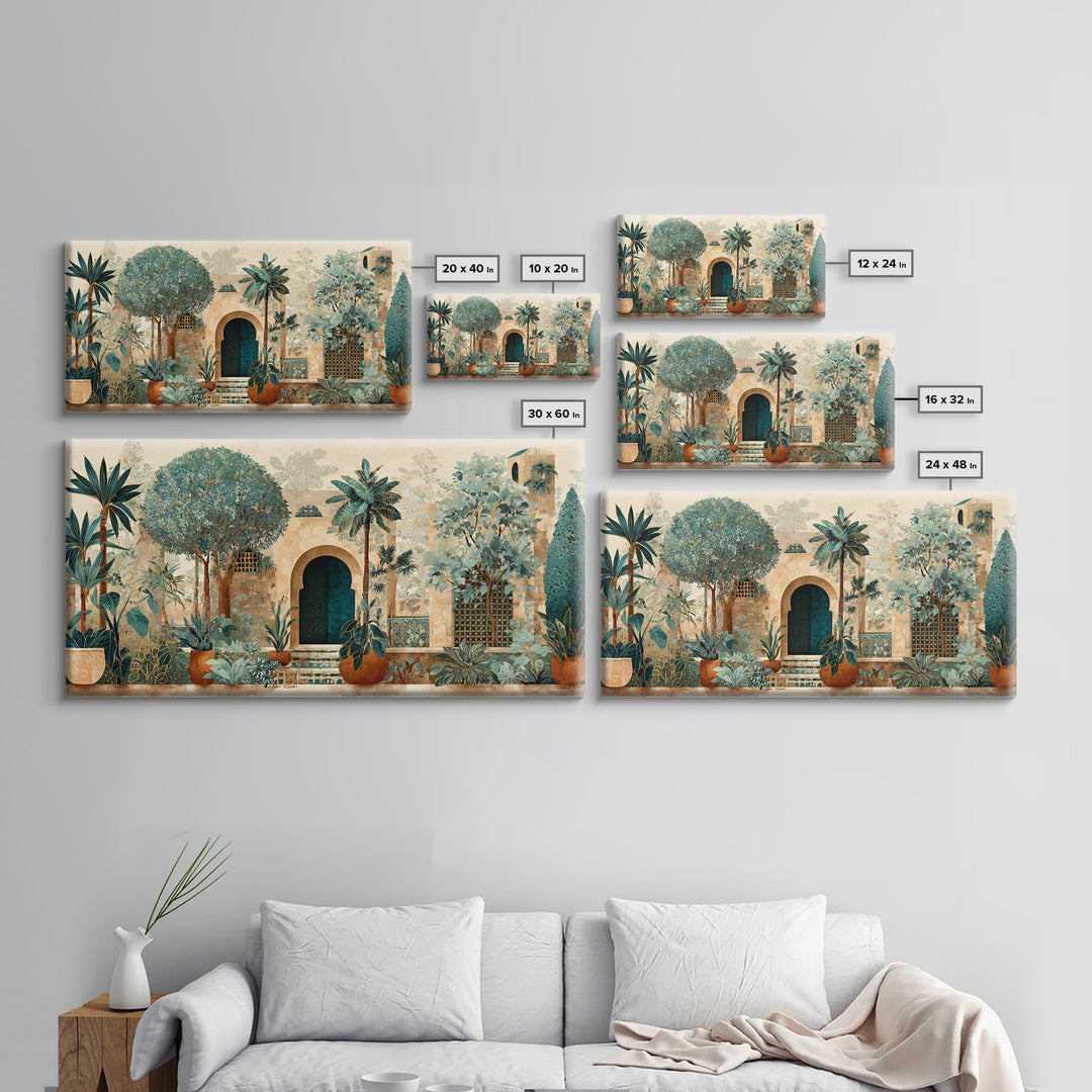 Hand Painted Moroccan Arch Canvas Print, Boho Art, Abstract Wall Art, Living Room Decor, Fine Art, Bohemian, Fine Art Print, BOH-2x1-63