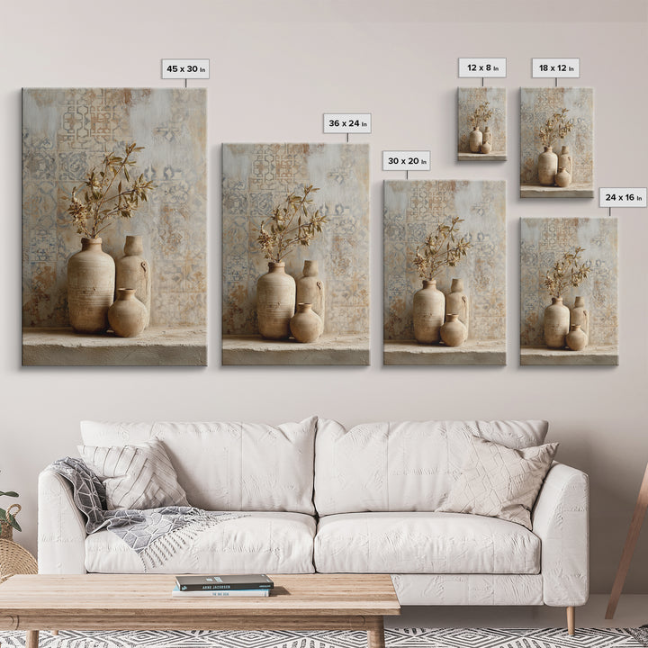 Tribal Neutral Pattern Framed Canvas Print, Boho Art, Printable, Living Room Decor, Fine Art, Bohemian, Abstract Wall Art, BOH-2x3-22