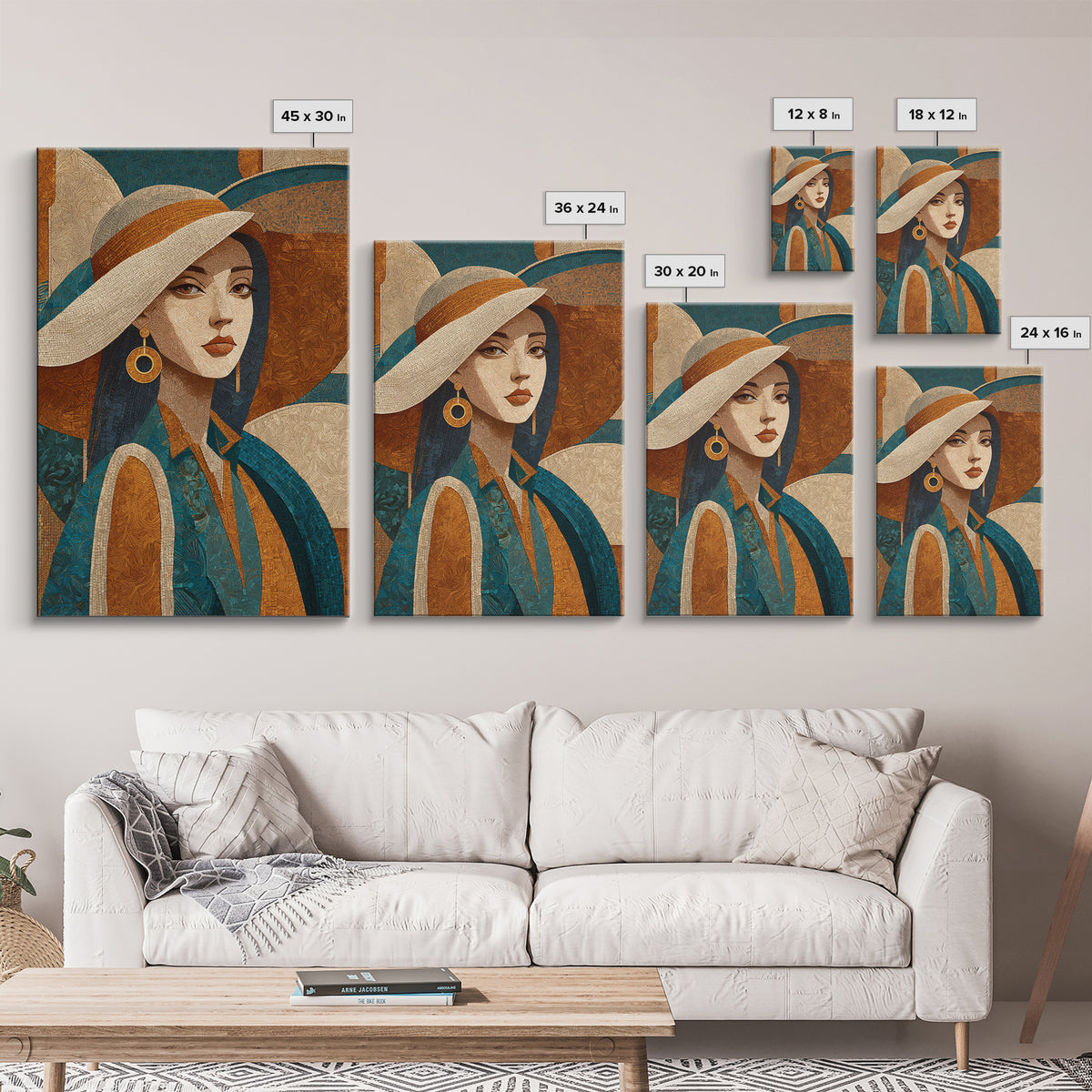 Desert Woman Portrait Canvas Print, Boho Art, Canvas Art, Living Room Decor, Fine Art, Bohemian, Wall Art Set, Gallery Decor, BOH-2x3-23