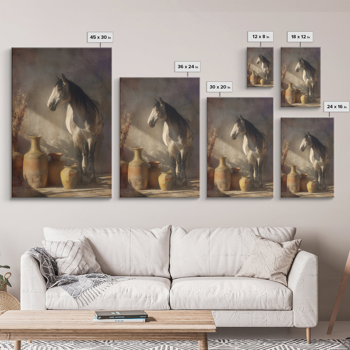 Wild Horse in Dusty Golden Light Canvas Print, Boho Art, Printable Wall Art, Living Room Decor, Bohemian, Abstract Wall Art, BOH-2x3-40