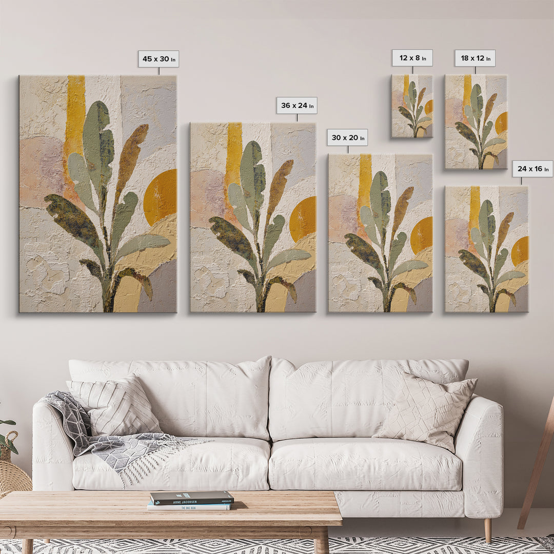Sage Green Eucalyptus and Crescent Moon Framed Canvas Print, Boho Art, Printable Art, Living Room Decor, Fine Art, Bohemian, BOH-2x3-55
