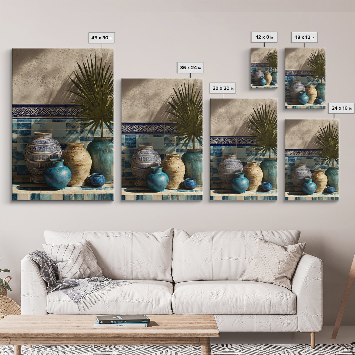 Tribal Neutral Pattern Canvas Print, Boho Art, Artwork, Living Room Decor, Fine Art, Bohemian, Boho Decor, Living Room Wall Art, BOH-2x3-70