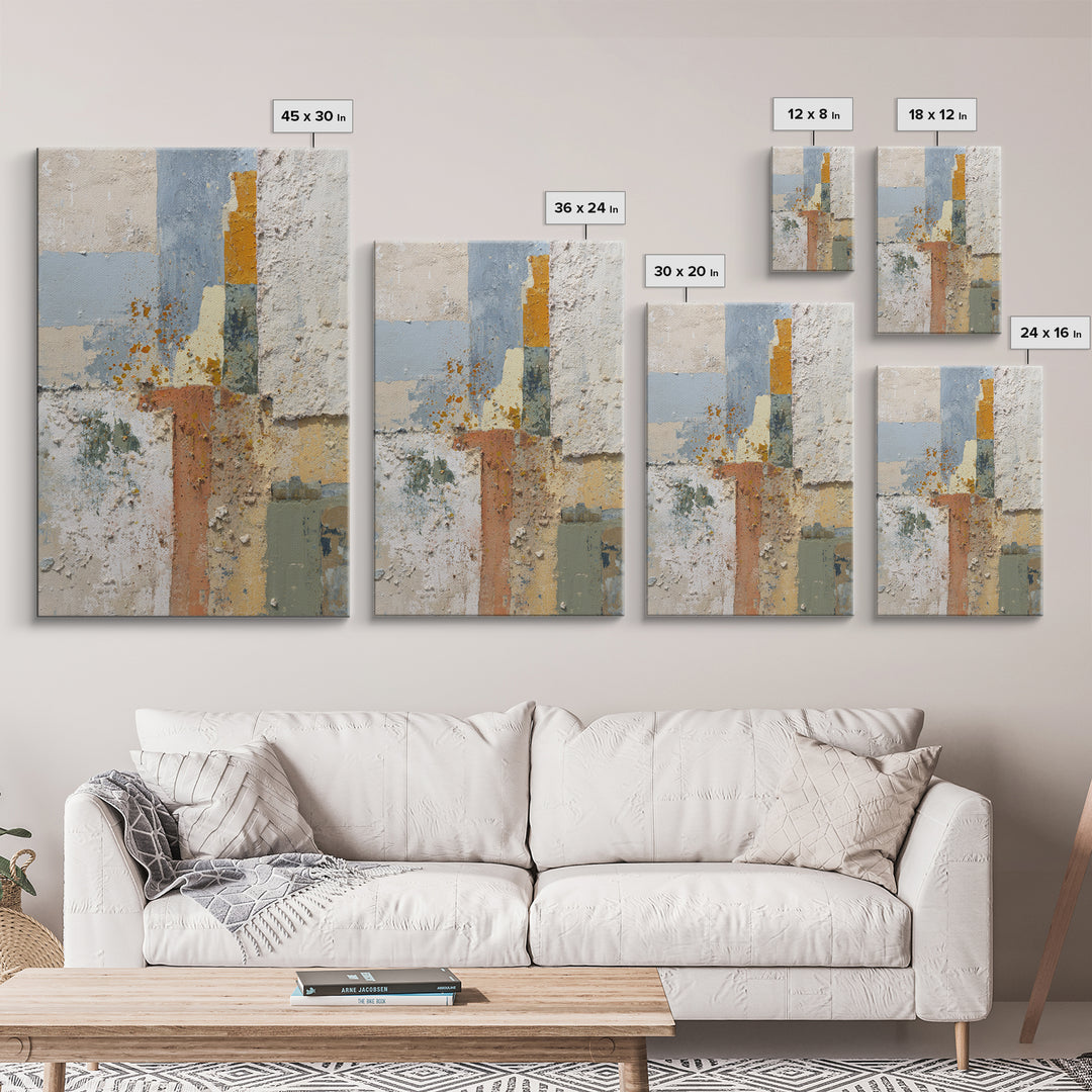 Abstract Clay Shapes Canvas Print, Boho Art, Abstract Art, Living Room Decor, Bohemian 472, Set of Prints, Wall Art Set, BOH-2x3-72