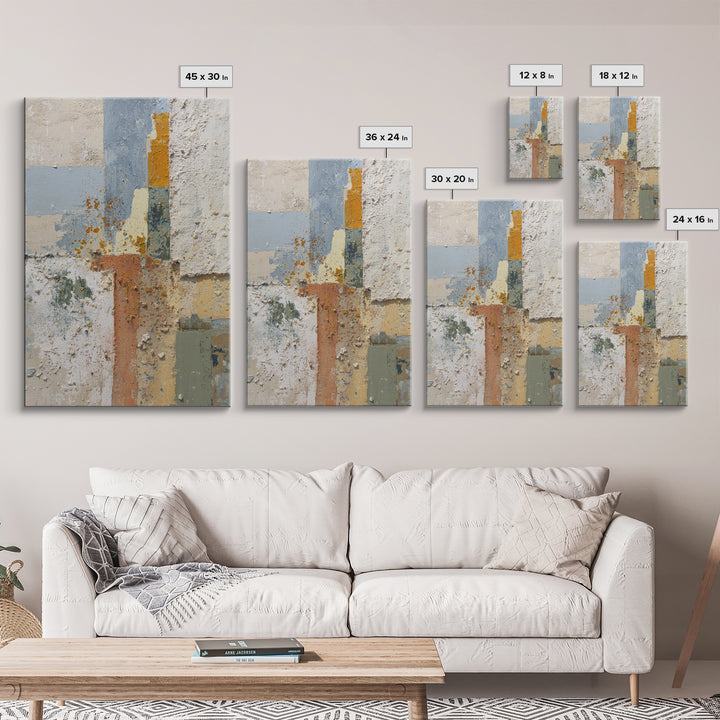 Abstract Clay Shapes Canvas Print, Boho Art, Abstract Art, Living Room Decor, Bohemian 472, Set of Prints, Wall Art Set, BOH-2x3-72
