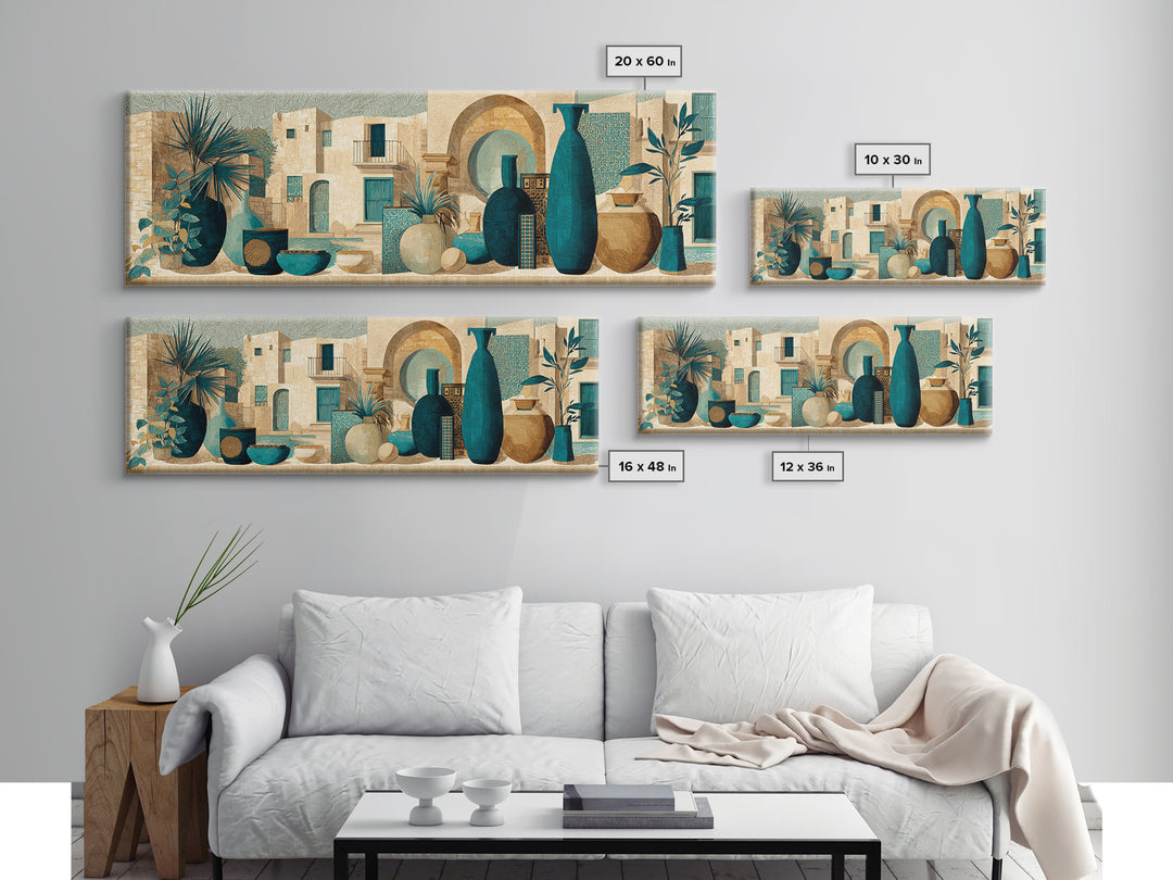 Organic Shape Collage Canvas Print, Boho Art, Abstract Wall Art, Living Room Decor, Abstract Art, Bohemian, Fine Art Print, BOH-3x1-16