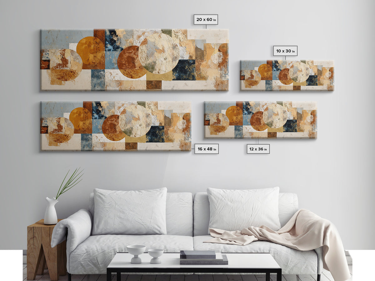 Organic Shape Collage Canvas Print, Boho Art, Modern Decor, Living Room Decor, Fine Art, Bohemian, Wall Decor, Prints, BOH-3x1-40