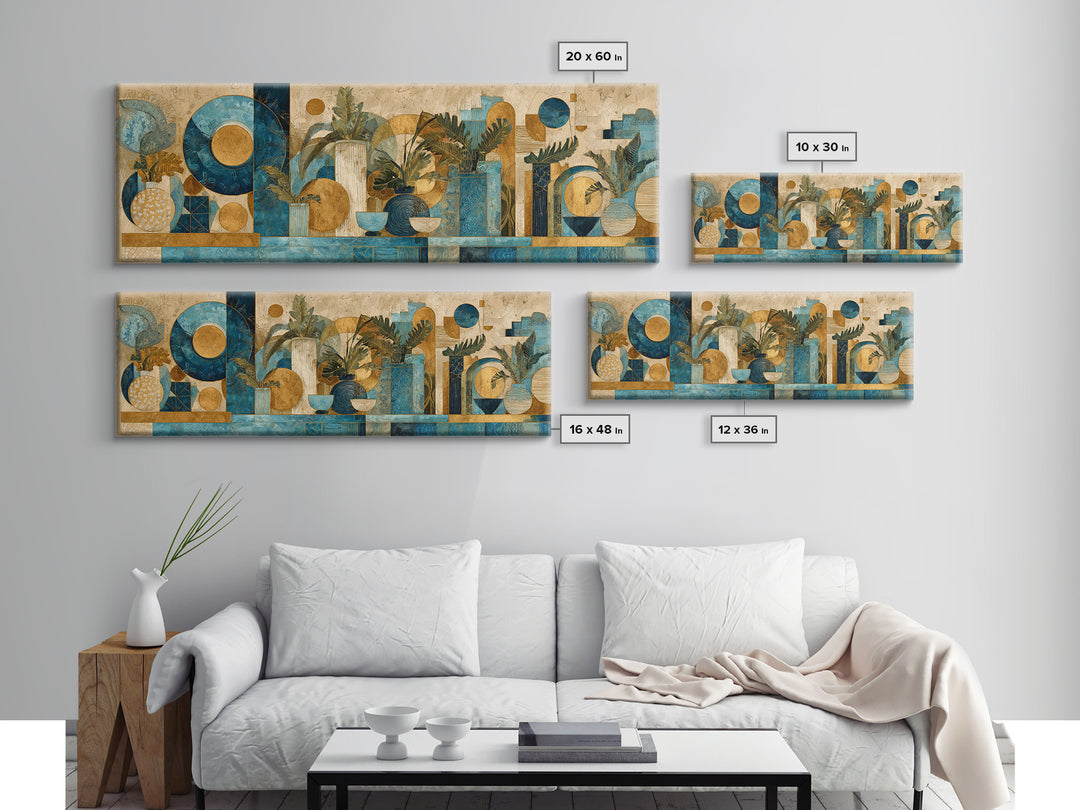 Wild Horse in Dusty Golden Light Canvas Print, Boho Art, Minimalist Decor, Living Room Decor, Bohemian, Digital Wall Art, BOH-3x1-48