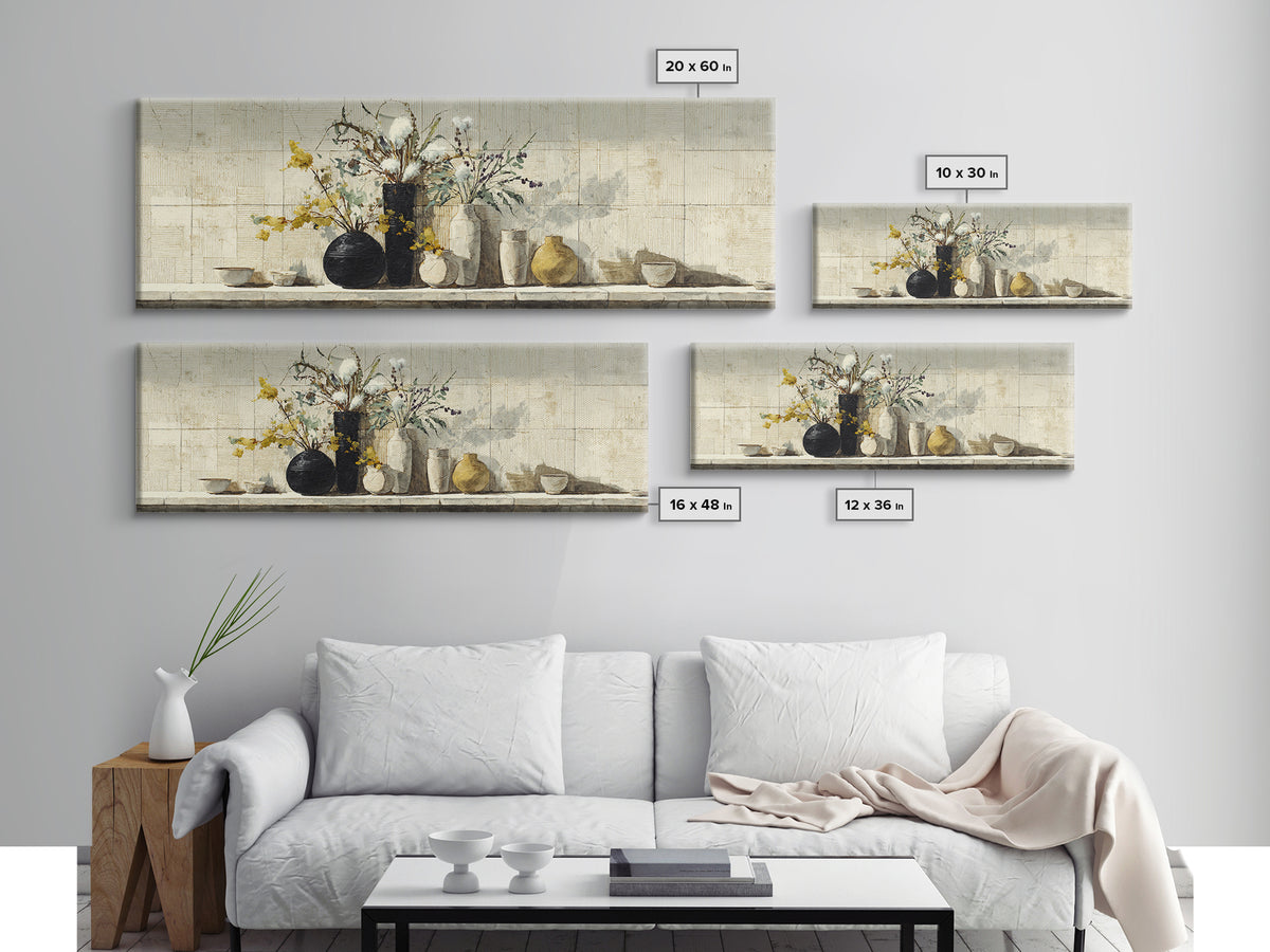 Minimal Black Line Figure Framed Canvas Print, Boho Art, Contemporary Art, Living Room Decor, Fine Art, Bohemian, Art Deco, BOH-3x1-52
