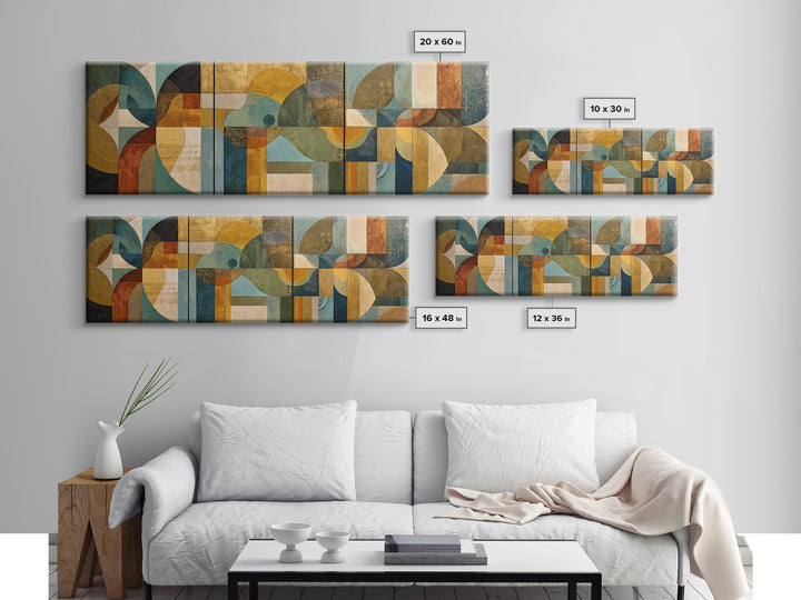 Organic Shape Collage Canvas Print, Boho Art, Art, Living Room Decor, Abstract Art, Bohemian, Wallart, Art Nouveau, Canvas Art, BOH-3x1-88