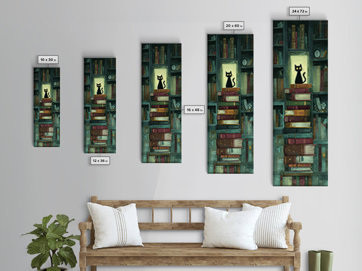 Bookshop Window Cat Canvas Print, Bookstore Art, Printable Wall Art, Bookstore Decor, Fine Art, Literary, Whimsical Art, BOO-1x3-23