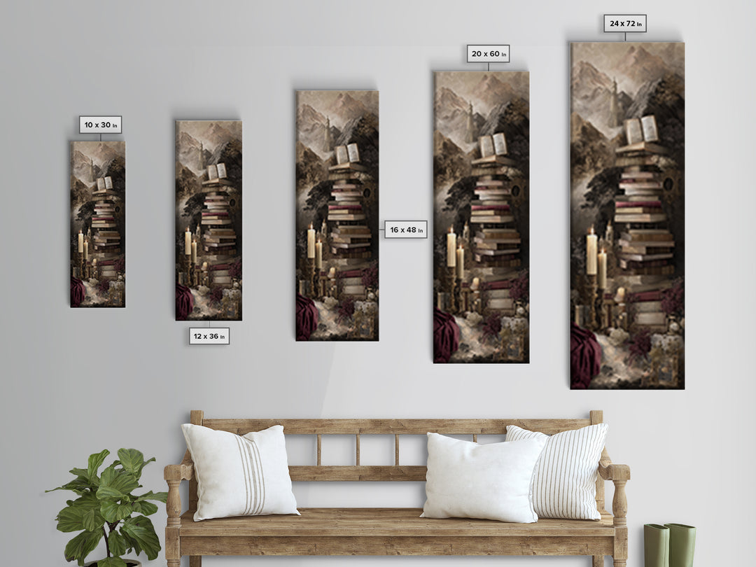 Literary Map Fantasy Landscape Canvas Print, Bookstore Art, Book Nook Decor, Bookstore Decor, Fine Art, Literary, Room Decor, BOO-1x3-5