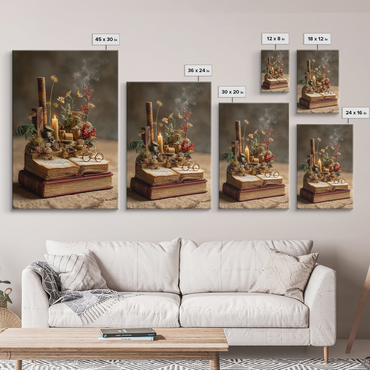 Miniature Garden Growing from an Open Book Canvas Print, Bookstore Art, Digital Wall Art, Bookstore Decor, Literary, BOO-2x3-78