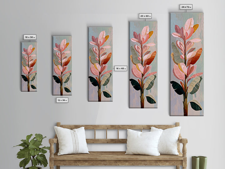 Tropical Banana Leaf Painted Canvas Print, Botanical Art, Printable Wall Art, Living Room Decor, Oil Painting, Botanic, BOT-1x3-44