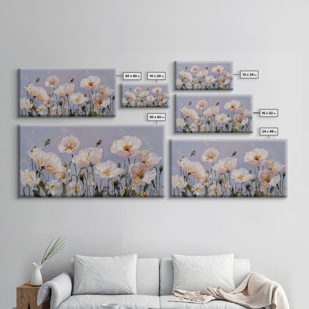 Poppy Field Botanical Study Canvas Print, Botanical Art, Home Gift, Living Room Decor, Fine Art, Botanic, Boho Wall Art, BOT-2x1-61