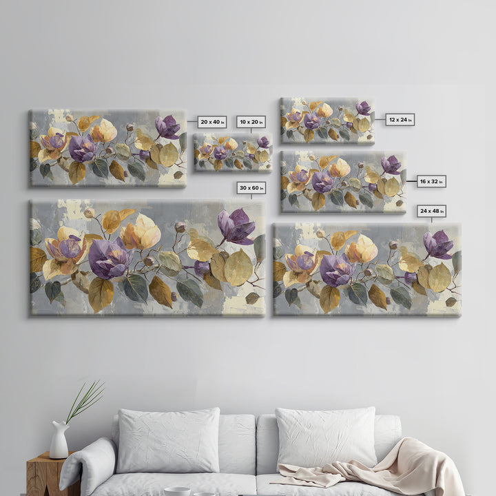 Autumn Leaves Specimen Collection Canvas Print, Botanical Art, Printable Wall Art, Living Room Decor, Oil Painting, Botanic, BOT-2x1-64