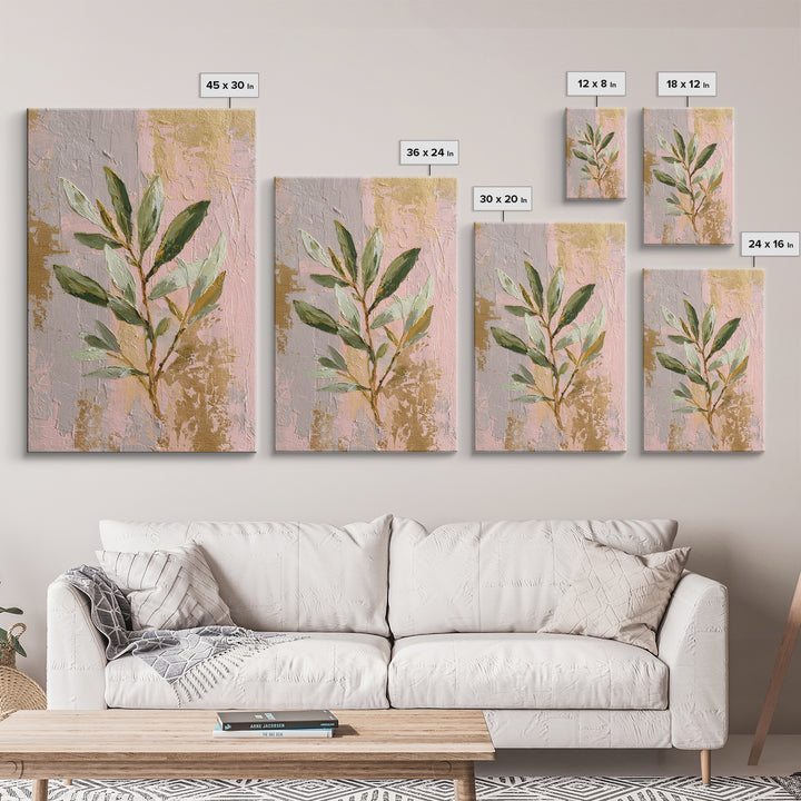 Single Olive Branch Canvas Print, Botanical Art, Minimalist Decor, Living Room Decor, Oil Painting, Botanic, Home Gift, BOT-2x3-15