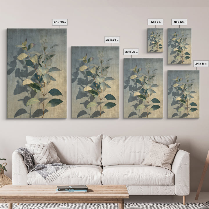 Eucalyptus Stems in Soft Sage Tones Framed Canvas Print, Botanical Art, Home Gift, Living Room Decor, Fine Art, Botanic, BOT-2x3-43