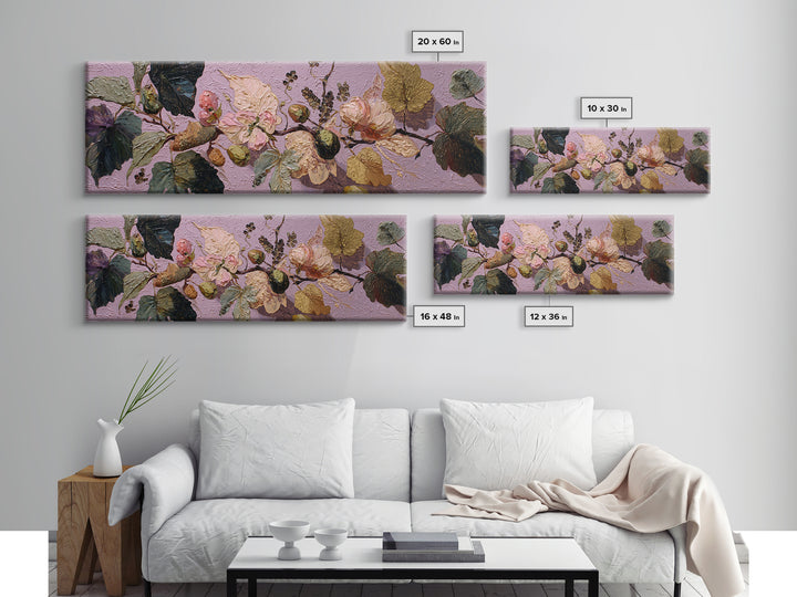 Autumn Leaves Specimen Collection Canvas Print, Botanical Art, Gallery Decor, Living Room Decor, Fine Art, Botanic, Wall Art, BOT-3x1-36