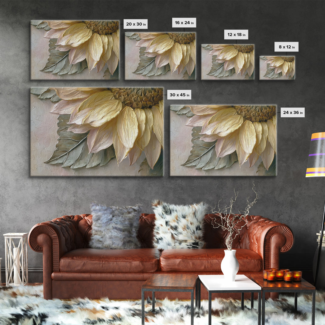 Sunflower Head Closeup Canvas Print, Botanical Art, Living Room Wall Art, Living Room Decor, Fine Art, Botanic, BOT-3x2-44