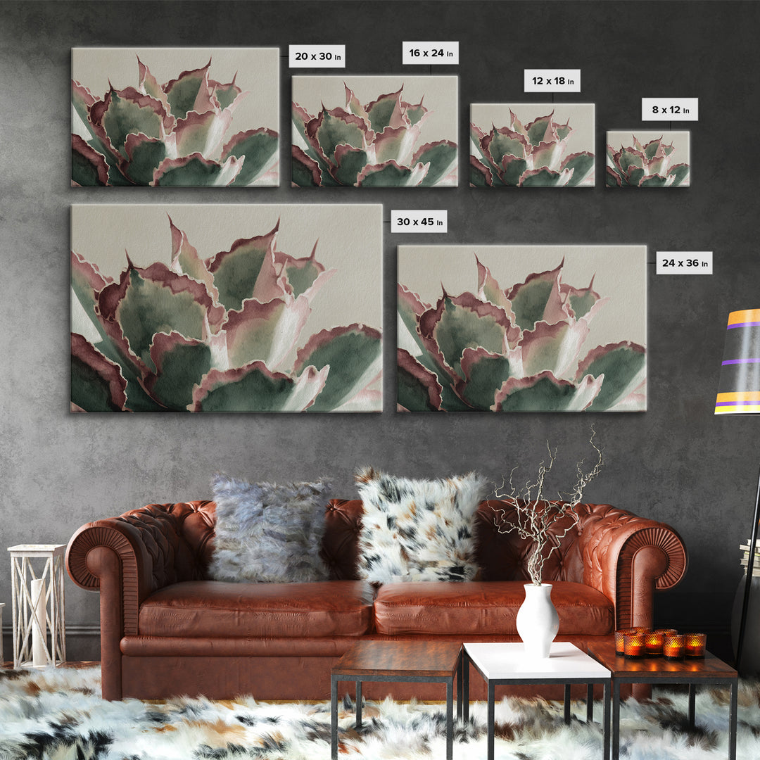 Cactus Botanical Plate Canvas Print, Botanical Art, Boho Decor, Living Room Decor, Fine Art, Botanic, Art Print, Digital Art, BOT-3x2-89