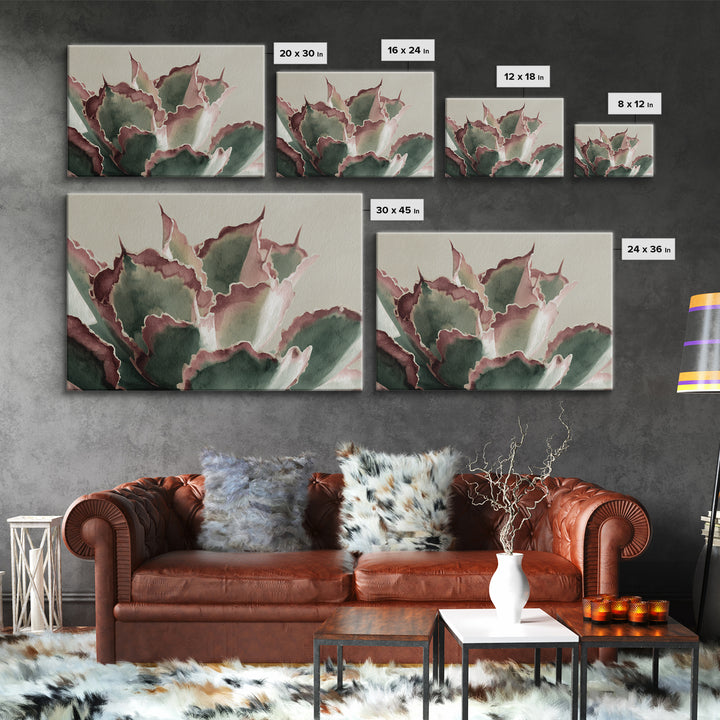 Cactus Botanical Plate Canvas Print, Botanical Art, Boho Decor, Living Room Decor, Fine Art, Botanic, Art Print, Digital Art, BOT-3x2-89