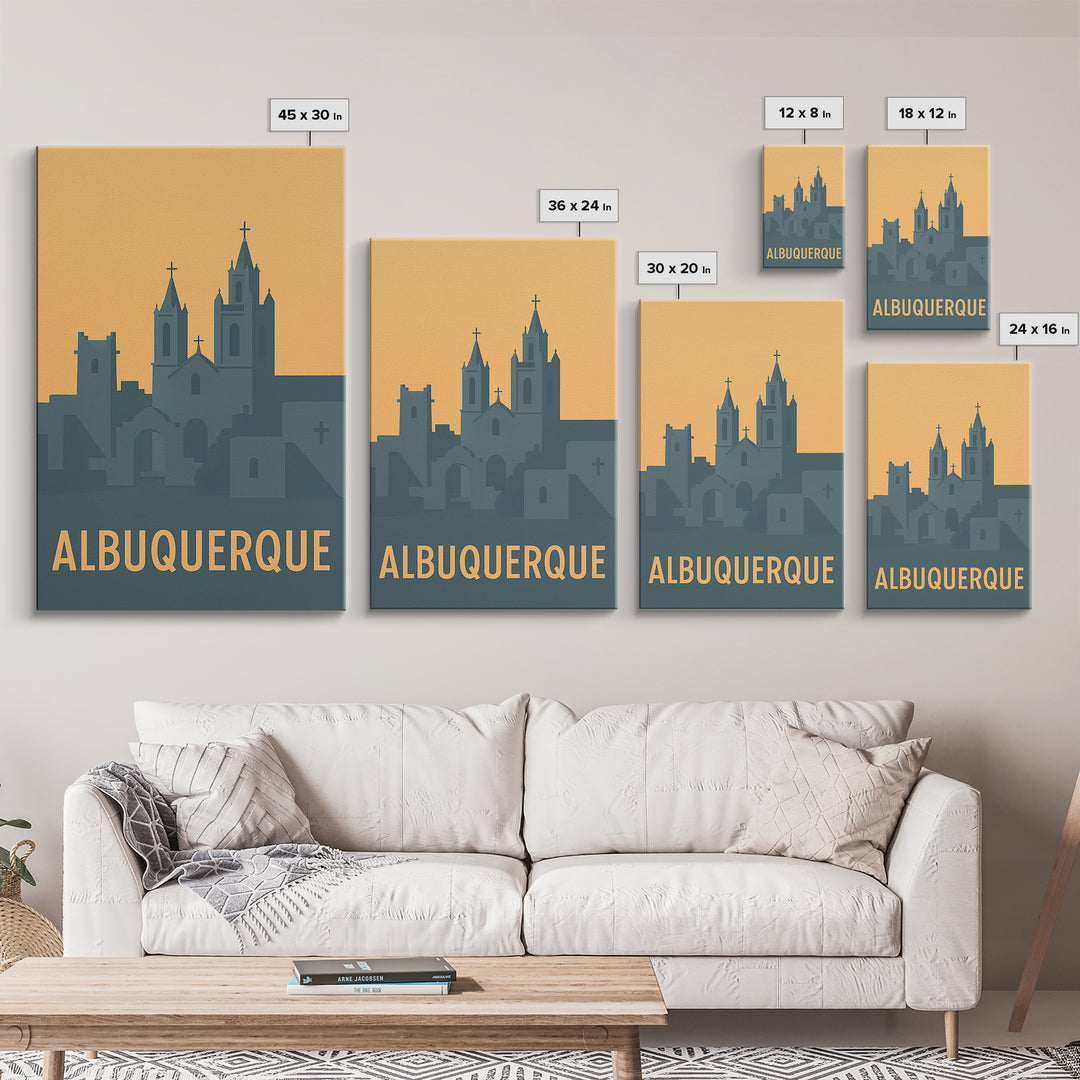 Albuquerque New Mexico Travel Poster, Canvas Print, Retro Wall Art, Albuquerque Poster Print, Travel Wall Art, Vintage City Poster