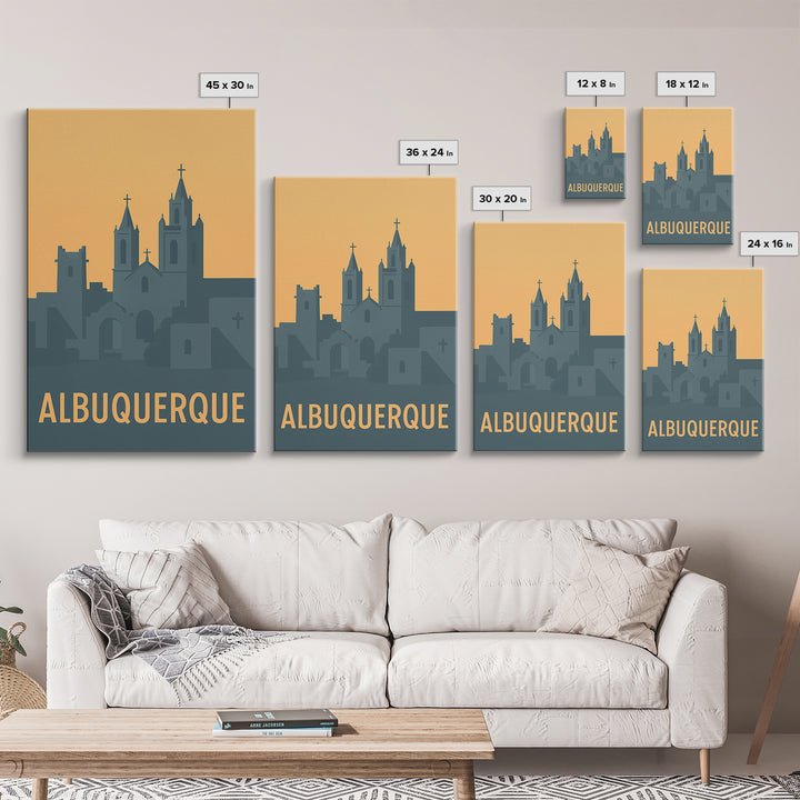 Albuquerque New Mexico Travel Poster, Canvas Print, Retro Wall Art, Albuquerque Poster Print, Travel Wall Art, Vintage City Poster
