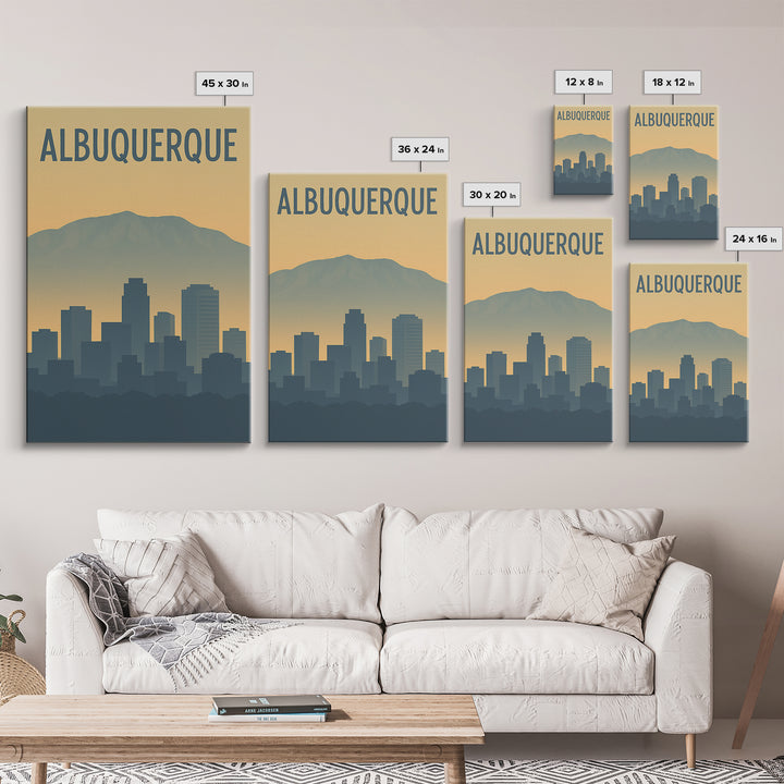 Albuquerque Travel Poster, Canvas Print, Mid Century Travel Art, Albuquerque Poster Print, Fine Art Print, Home Office Decor, Design 2