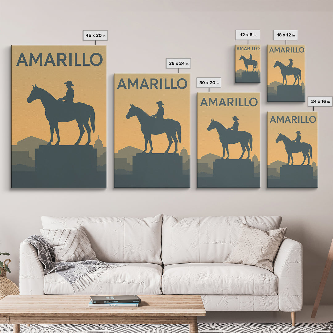 Amarillo Texas Travel Poster, Canvas Print, Mid Century Travel Art, Amarillo City Art, Modern Wall Decor, Eclectic Wall Decor, Office Decor