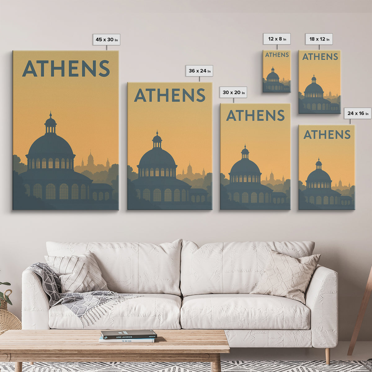 Athens Georgia Travel Poster, Canvas Print, Sunset Skyline Wall Art, Athens City Art, Wanderlust Decor, Travel Art Print, City Travel Prints