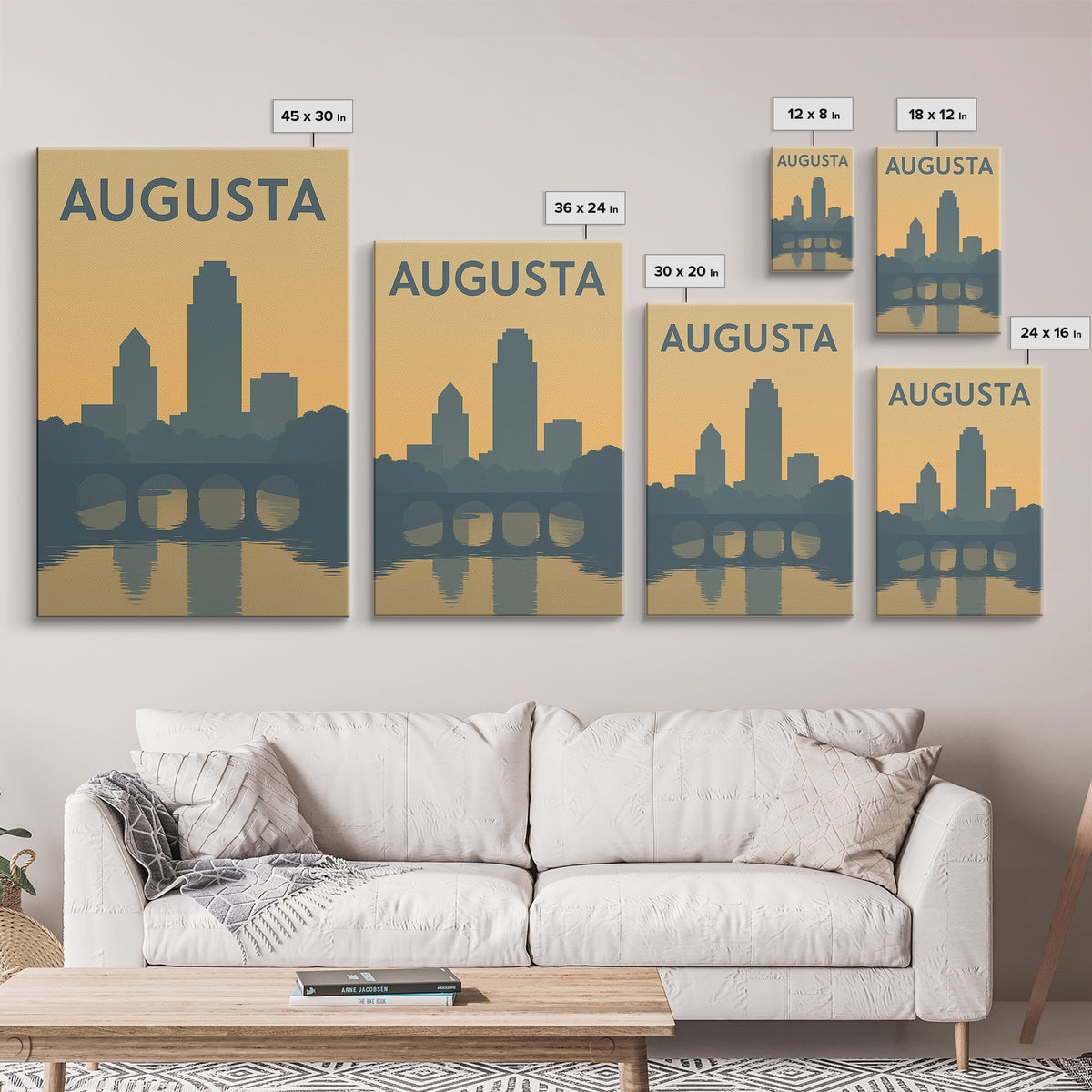 Augusta Georgia Travel Poster, Canvas Print, Mid Century Travel Art, Augusta City Art, City Travel Prints, City Illustration, Travel Print