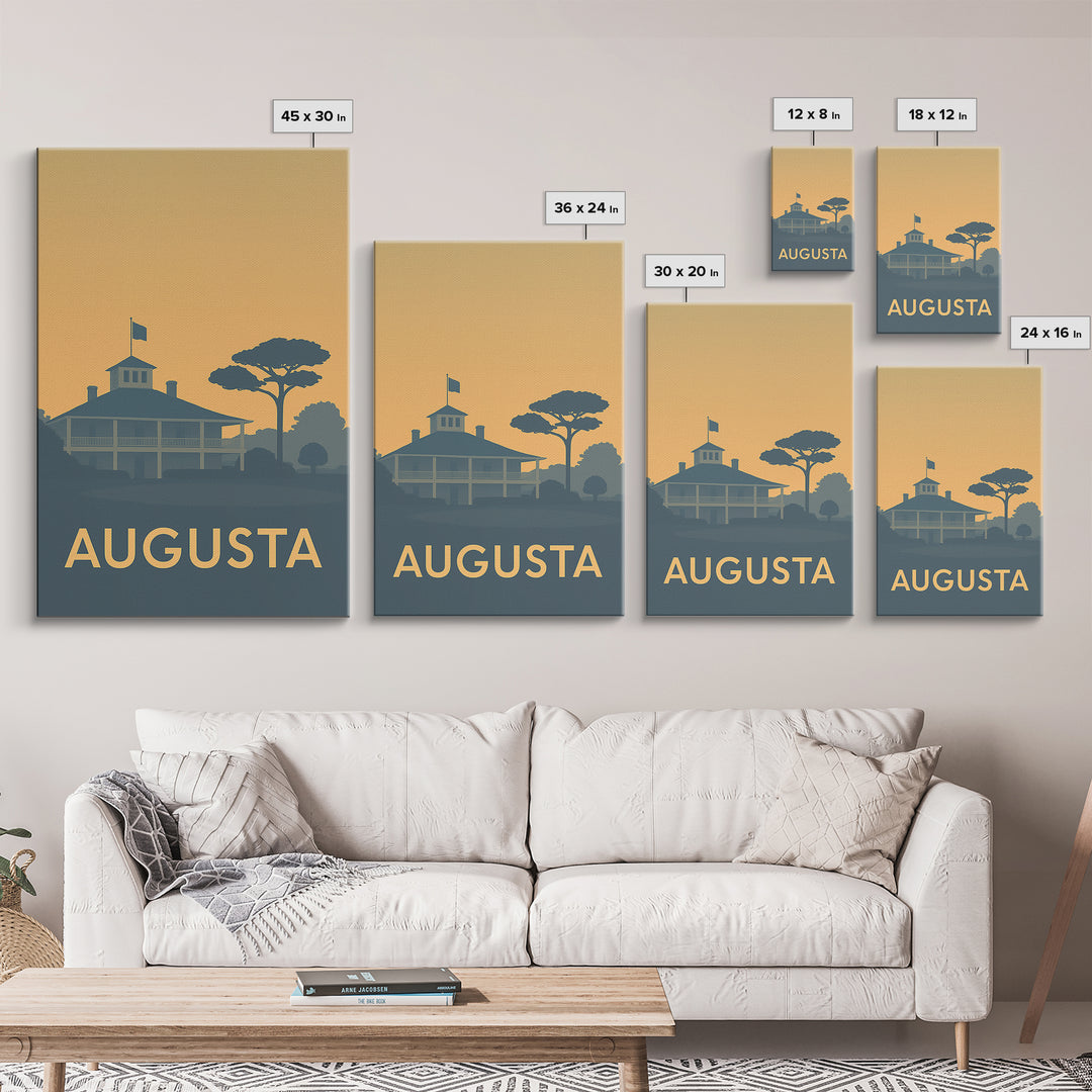 Augusta Travel Poster, Canvas Print, Minimalist Retro Wall Art, Augusta Travel Art, Travel Art Print, City Illustration, Home Office Decor