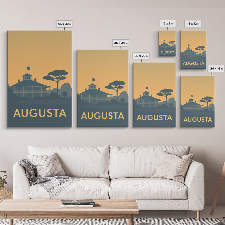 Augusta Travel Poster, Canvas Print, Minimalist Retro Wall Art, Augusta Travel Art, Travel Art Print, City Illustration, Home Office Decor