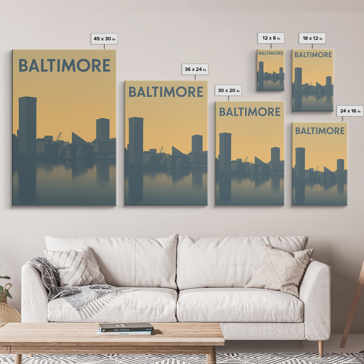 Baltimore Travel Poster, Canvas Print, Sunset Skyline Wall Art, Baltimore Travel Art, Fine Art Print, Vintage Travel Art, City Art Print