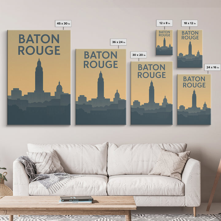 Baton Rouge Louisiana Travel Poster, Canvas Print, Retro Wall Art, Baton Rouge Art Print, Fine Art Print, Travel Wall Art, Poster Art
