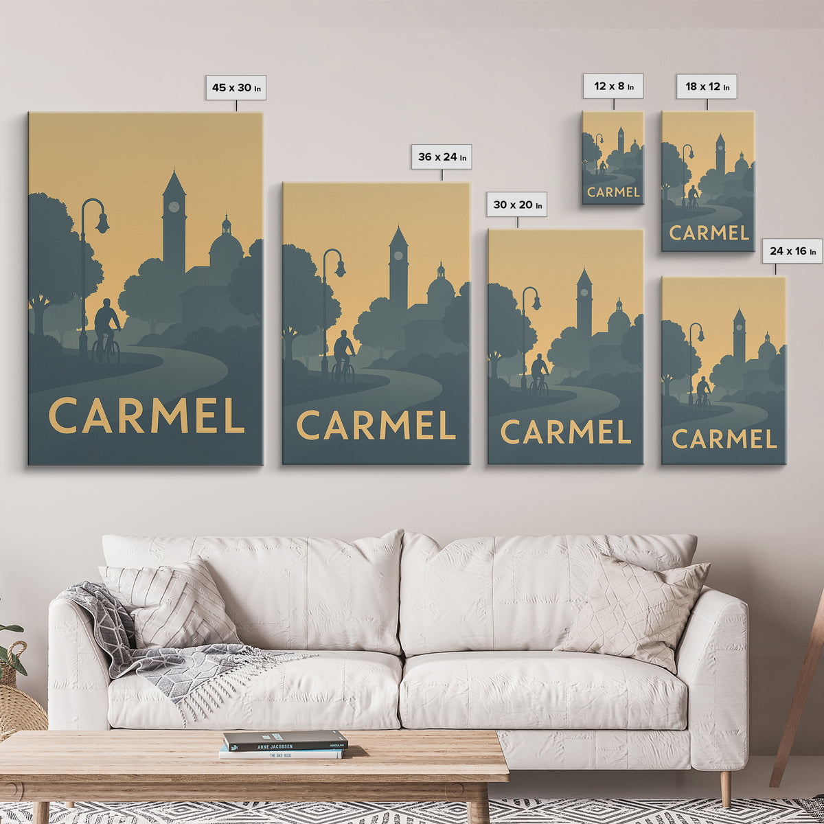 Carmel Travel Poster, Framed Canvas Print, Mid Century Travel Art, Carmel City Art, Travel Poster Art, Vintage Travel Print, Art Print